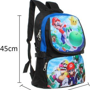 Mario Flying Yoshi Backpack with Luigi Yoshi Wario 17" with adjustable strap